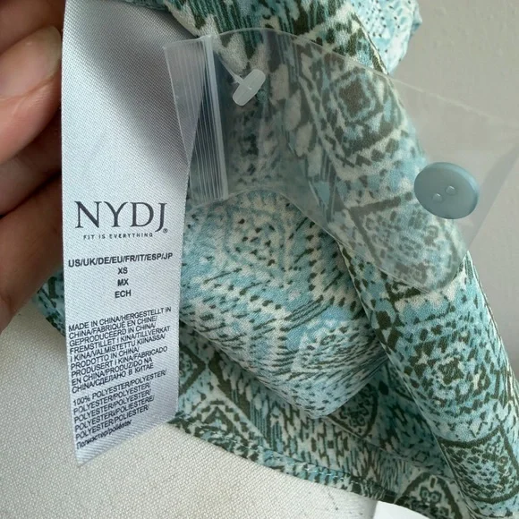 NYDJ Aqua Geometric Blouse - Picture 6 of 6